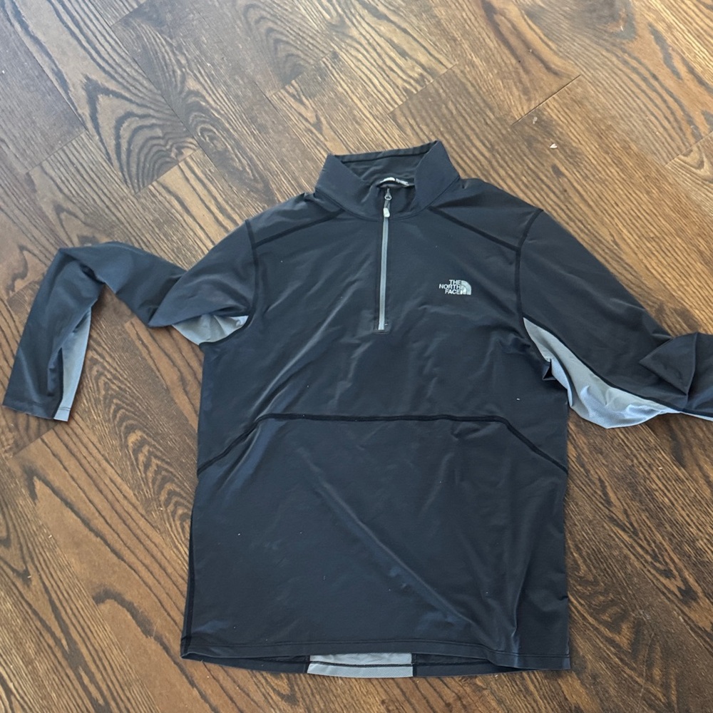 The North Face Black and Gray Half-Zip Top
